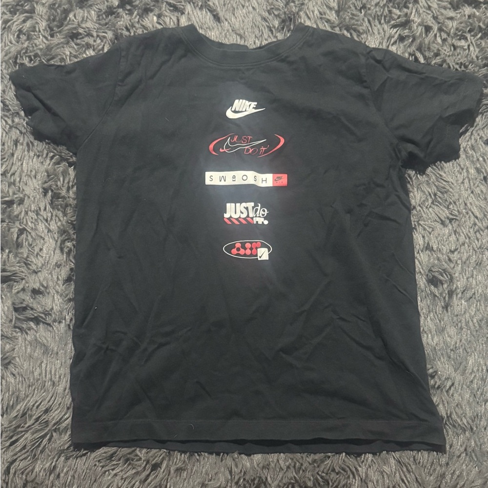 Nike Black Tee with White Logo